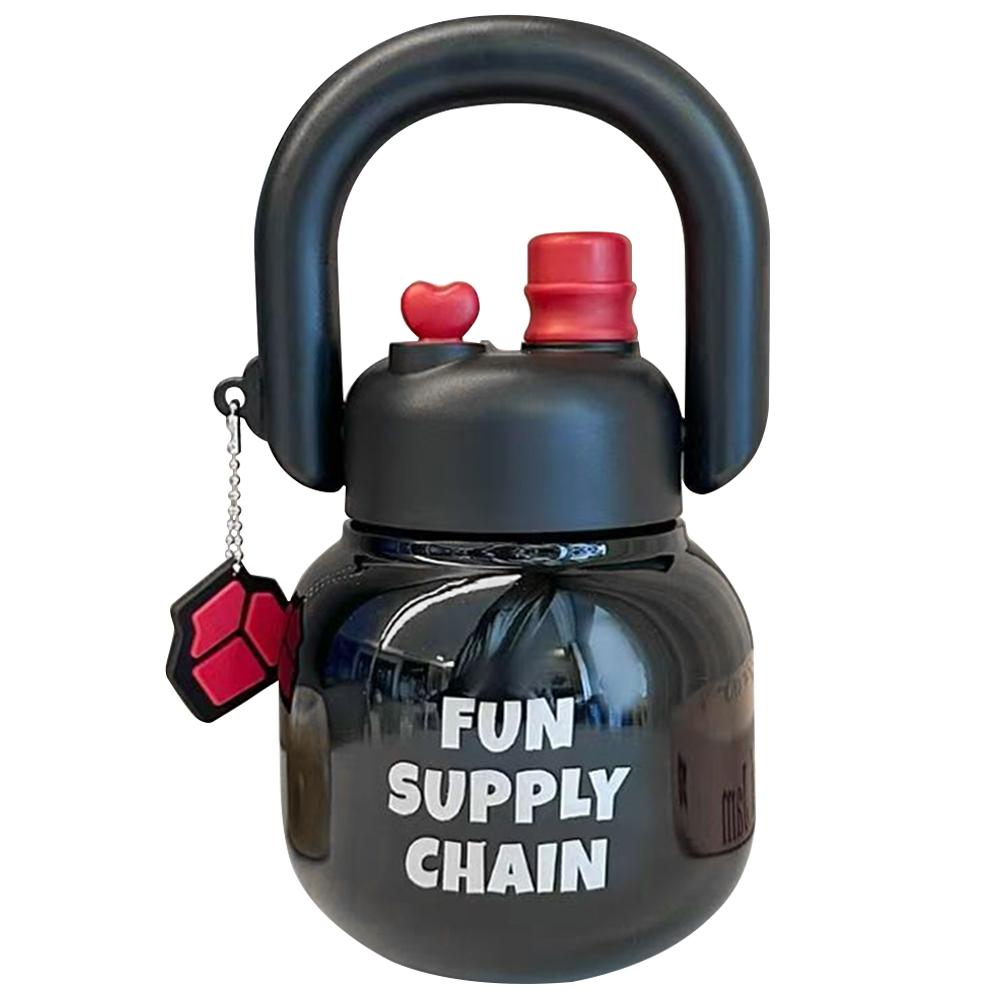 680ml Double Thermal Mug with Straw & Handle Vacuum Insulated Flask Double-Layer Insulated Cup for Cold Hot Beverages