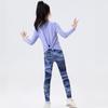 Schnelltrocknendes Yoga-Outfit für Mädchen: Bedrucktes Oberteil & Haifischhose