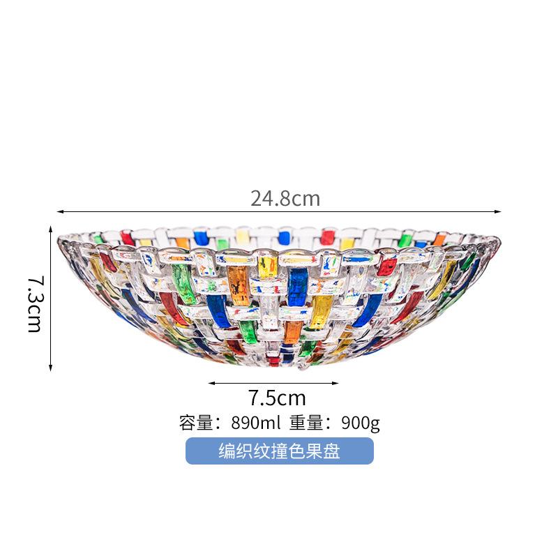European Hand Painted Colorful Glass Candy Jar Woven Fruit Plate Juice Cup Whiskey Glass
