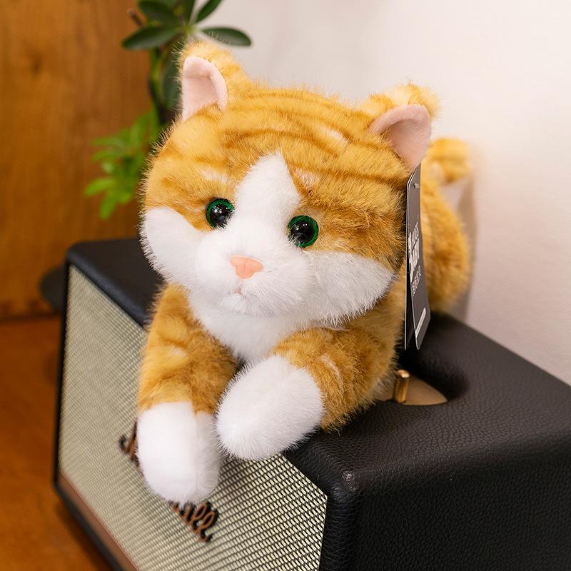 Soft and Cute Striped Cat Plush Toys for Children Sleeping Pillows and Cute Pets Home Decoration Office Birthday Gift