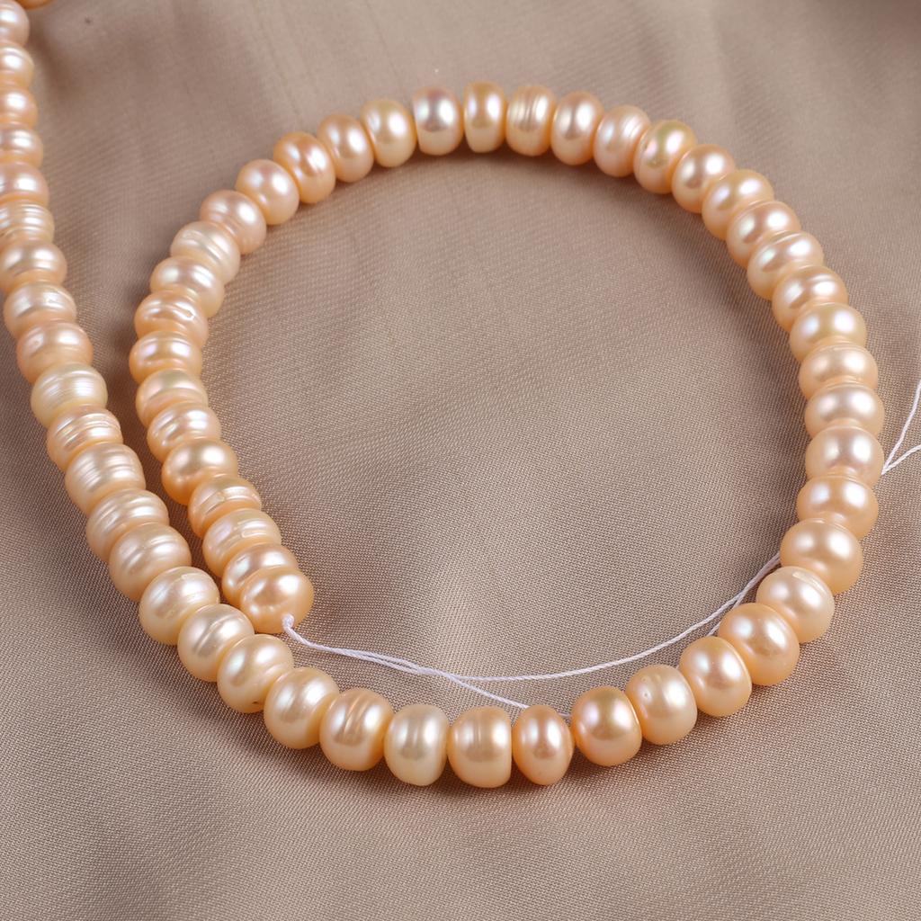 1String, Boho Natural Freshwater Pearls, 8-9mm, Handmade Flat Pearl Beads for Jewelry Making DIY, Cheapest Items Available 36cm