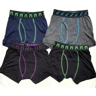 Set of 4 Mycra Boxer Briefs, 100cm, Boys' Underwear, Underpants, Boxer Briefs, Solid Color, Simple, 100cm