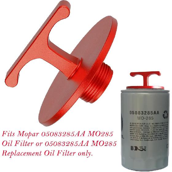 Aluminum Alloy Oil Filter Plug Tool, For Dodge Ram 2500, 3500, 4500, 5500 Cumm Turbo Diesel 5.7L 5.9L 6.4L 6.7L MO285 05083285AA Oil Filter Cap Off