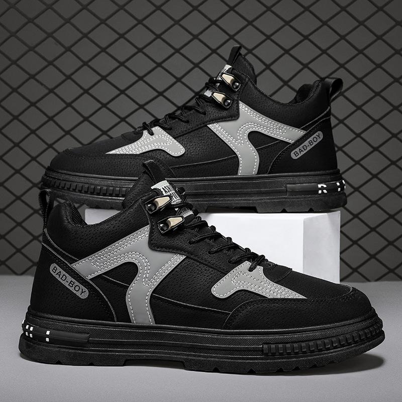 New spring men's shoes versatile men's casual sports board shoes men's British style flat heel strap mesh shoes