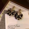 Temperament Leopard Print Circle Earrings Women's Design Stud Earrings Fashion Autumn and Winter Earrings
