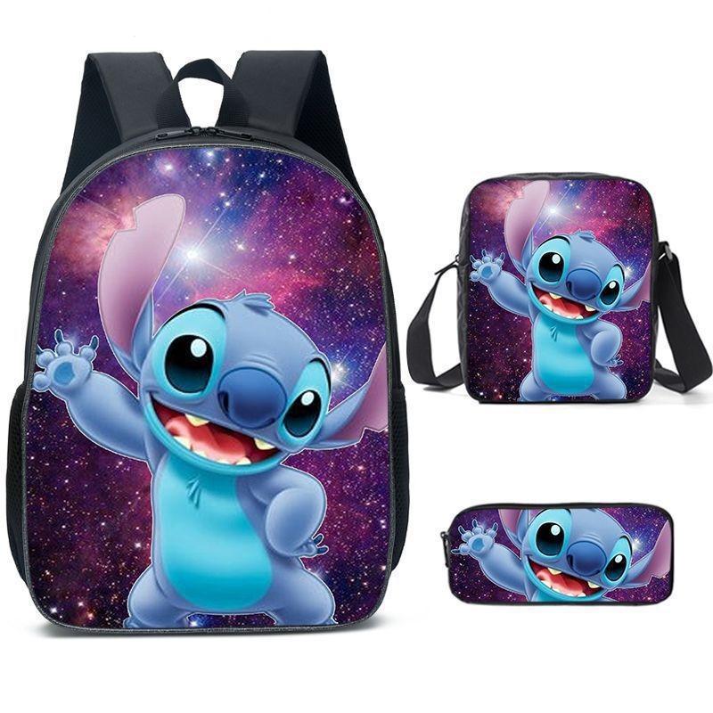 Stitch Backpack Cartoon Set With Lightweight Breathable For Students Elementary