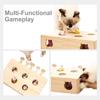 Cat Toy Interactive Mole Fighting Solid Wood Toy Indoor Cat Kitten Mouse Catching Game