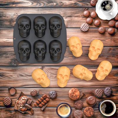 3D Forma na pečenie torty v tvare lebky na Halloween Forma na tortu v tvare lebky Potravinársky silikónová forma na pečenie DIY forma na čokoládu Kuchynská pomôcka