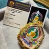 Thai Luang Por Ruay 2555 Billionaire Self-made Enamel Diamond Case Amulet with Card, Jackie Chan Style Ruay Master Buddhist Amulet.