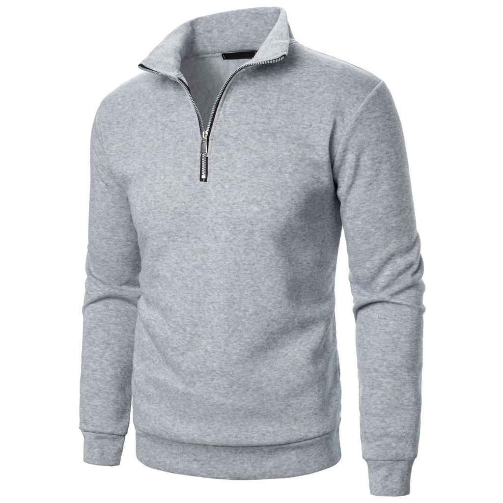 Men's Stand Up Collar Casual Hoodie Men's Solid Color Fashionable Men's Pullover Hoodie