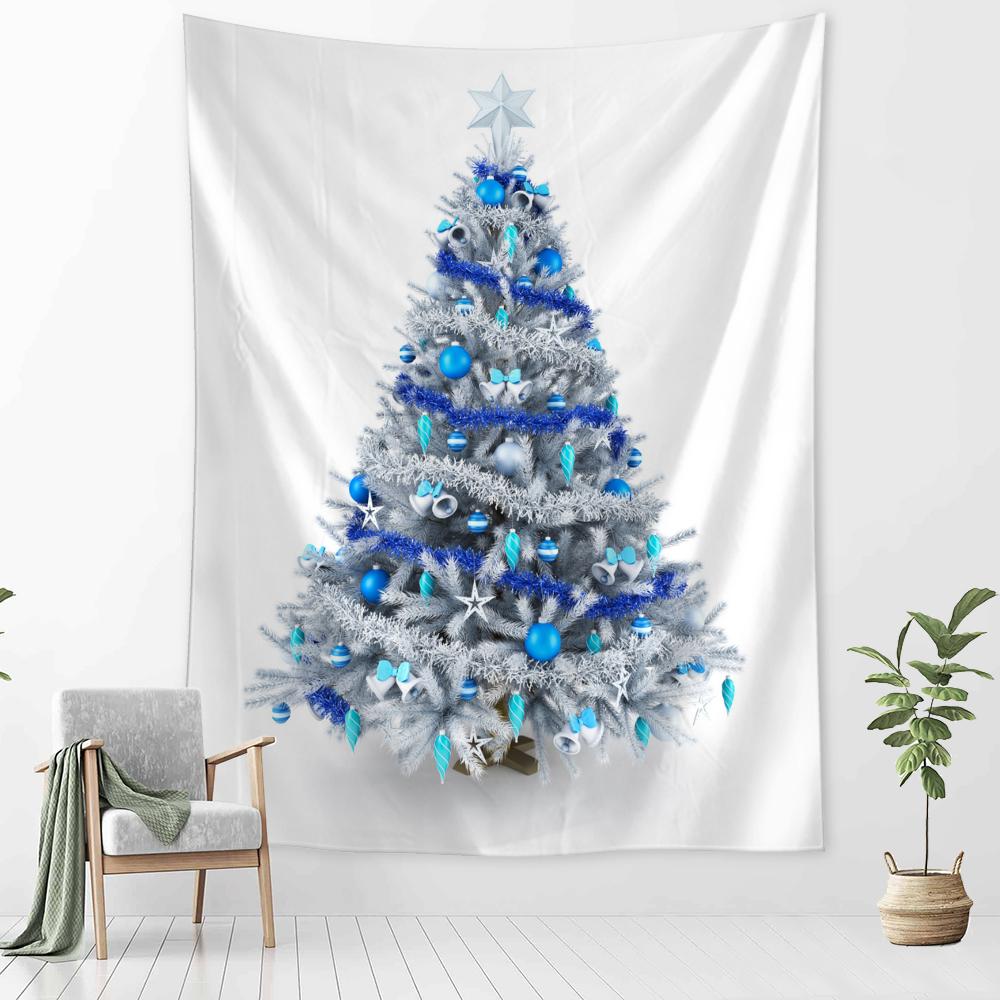 Blauer Stern Weihnachtsbaum Wandteppich Wandbehang Weihnachts-Festival Böhmischer Stil Hexerei Psychedelische Heimdekoration