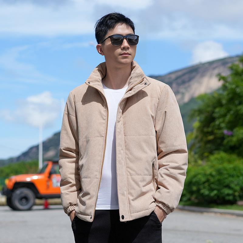 

2025 fleece cotton jacket men s winter loose thickened bread jacket stand-up collar casual casual jacket men s cotton jacket M