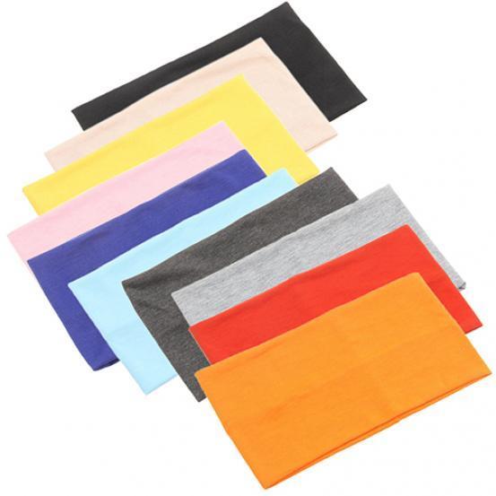 Women Candy Color Wide Yoga Headband Stretch Hairband Elastic Hair Bands Turban