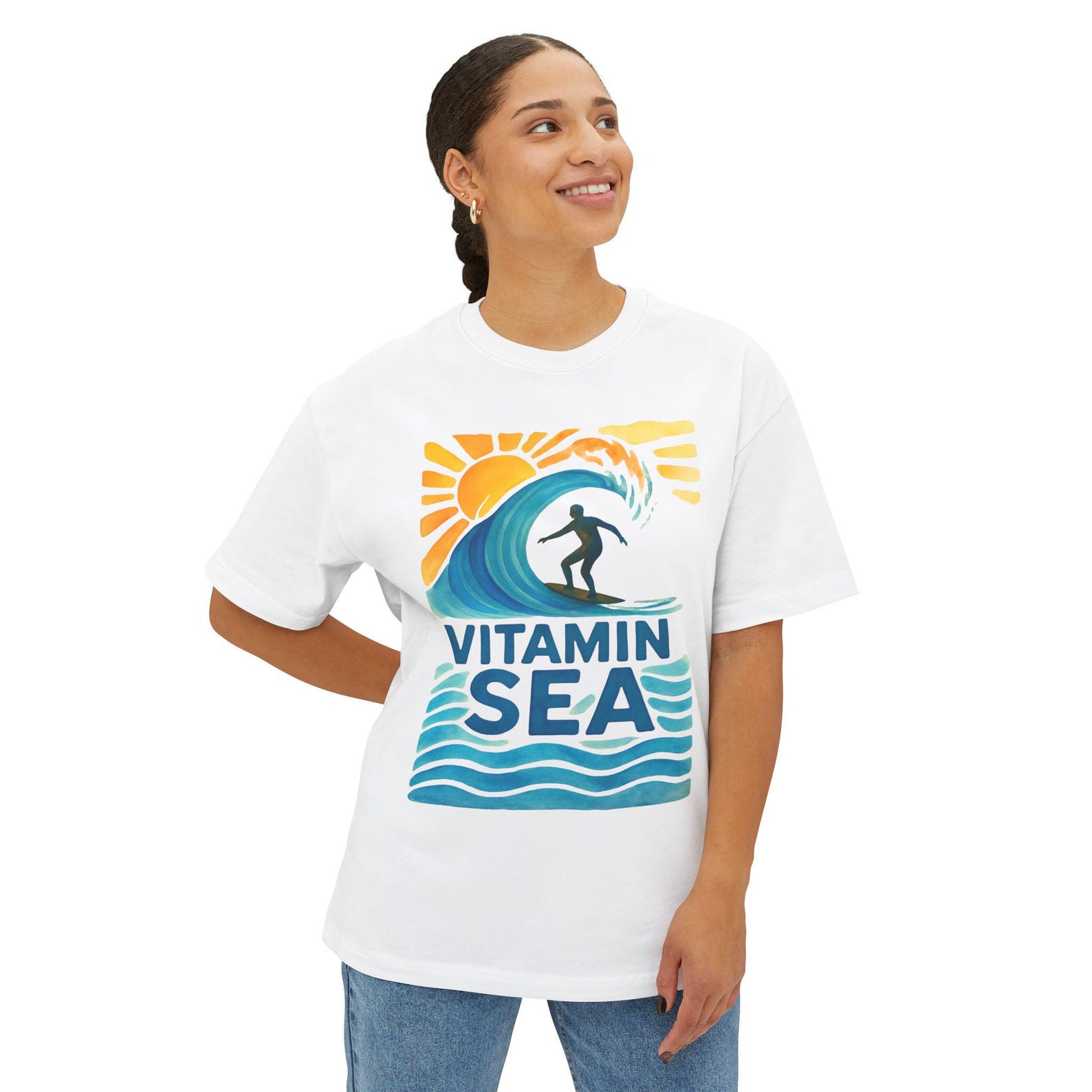 Big Wave Surfer T shirt: Vitamin Sea Graphic Tee L