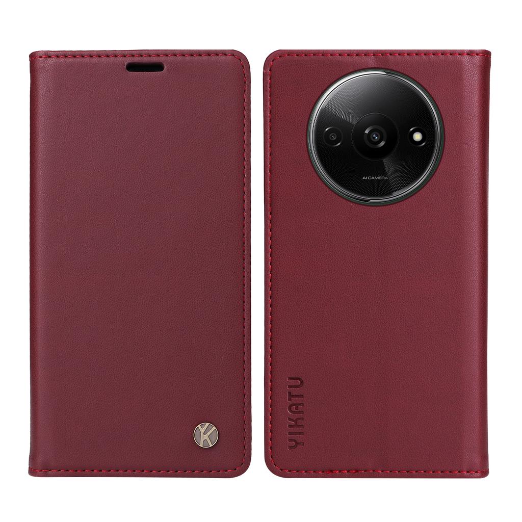 YIKATU YK-001 For Xiaomi Redmi A3 4G/Poco C61 4G Case Hidden Magnetic Adsorption Leather Phone Cover