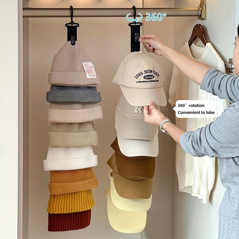 Hanging Cap Storage Rack With 8 Clips Multifunctional Hat Organizer Gray Black For Home Wardrobe Closet Baseball Cap Holder Cup Holders 5