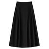 DIMANAF 2025 Plus Size Summer Elastic Skirts High Waist Casual Women Loose Long Skirt Pleated Fashion Vintage Maxi