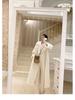Women's Popular Off-White Mid-Length Wool Coat - Autumn/Winter Korean Style 2023.