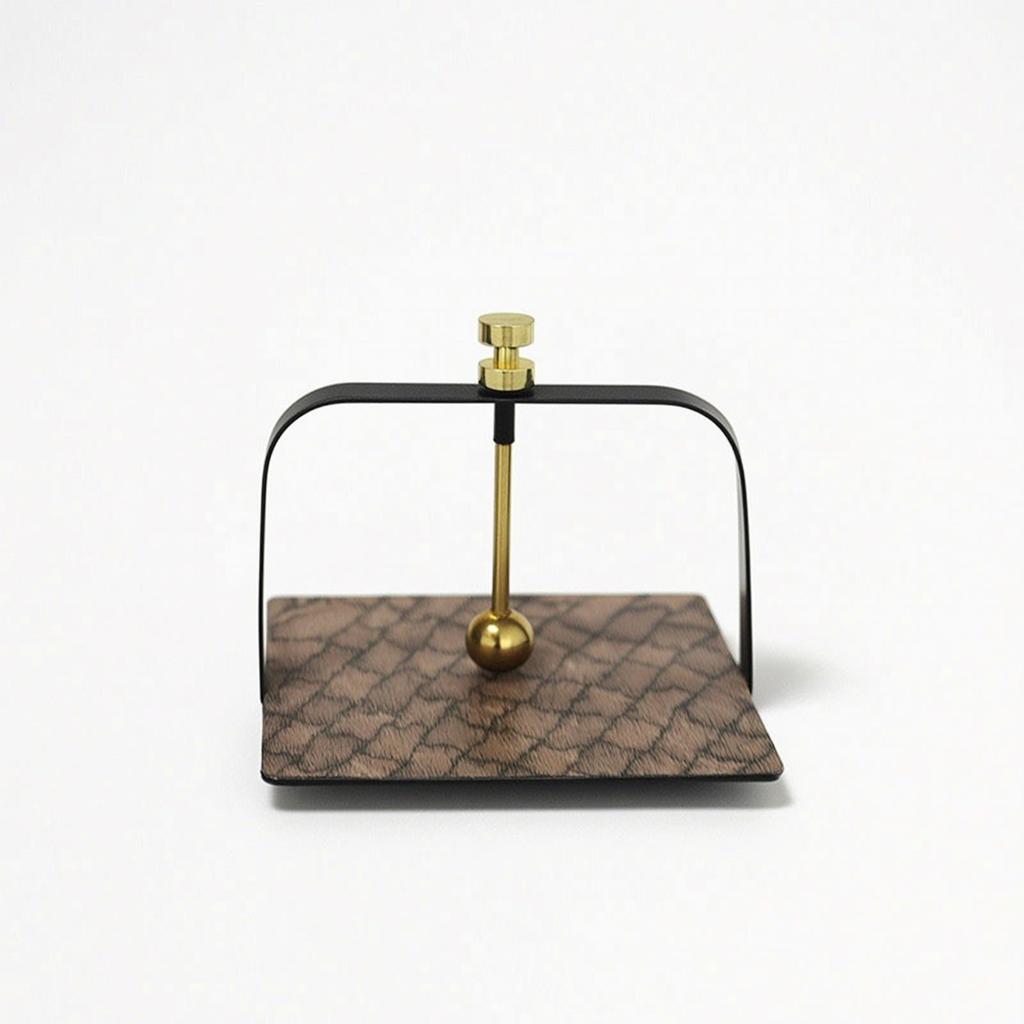 Tabletop Tissue Holder Compact with Wood Base Decorative for Dining Table, Vanity,