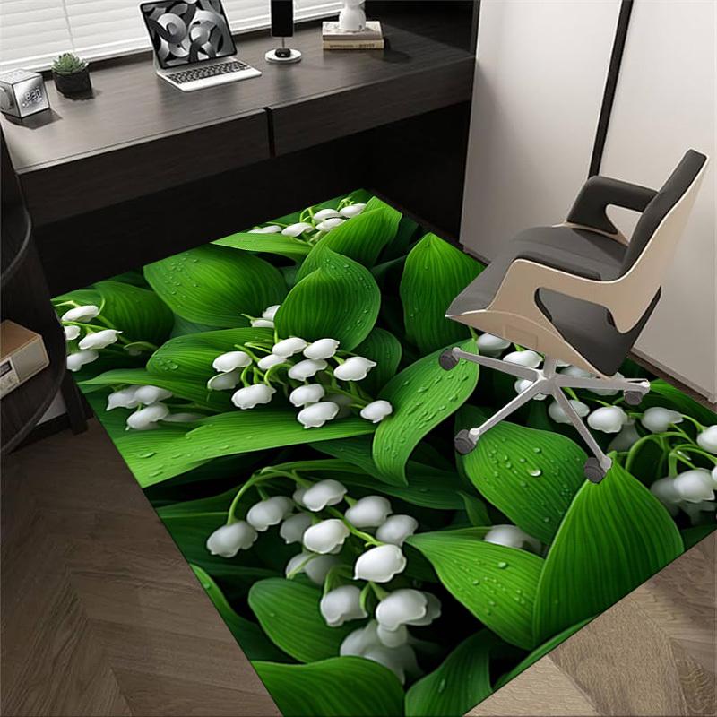 1PC Lily of the Valley Extra Large Non Slip Floor carpet, Office, family, bedroom, Studio   Large Area Rug Indoor Rugs, , Vibrant Colors