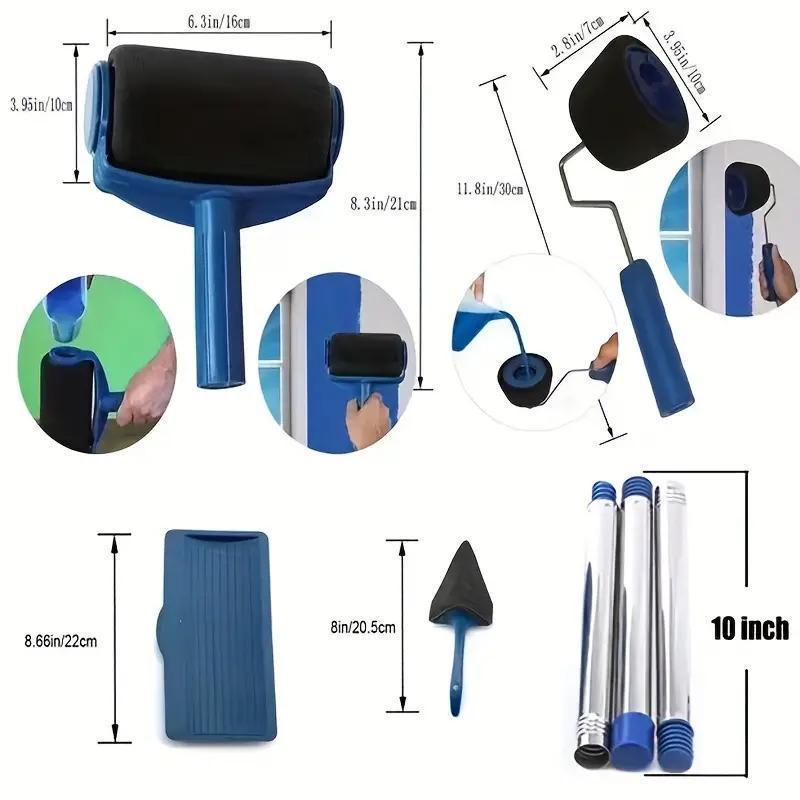 Telescopic Fine Bristle Roller Brush for Wall Painting - No Dead Angles, Ideal for Household Coating