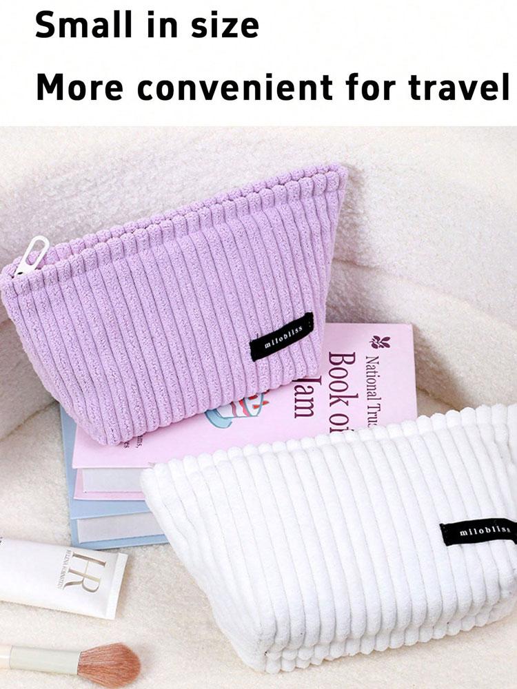 1PC New corduroy makeup bag, large-capacity plush makeup bag inner liner, portable beauty products storage bag