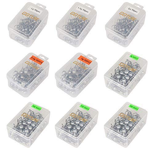 Goture Jig Head Set, Fishing Hooks for Chinning and Rockfishing, 14g, 30 Hooks, with Case