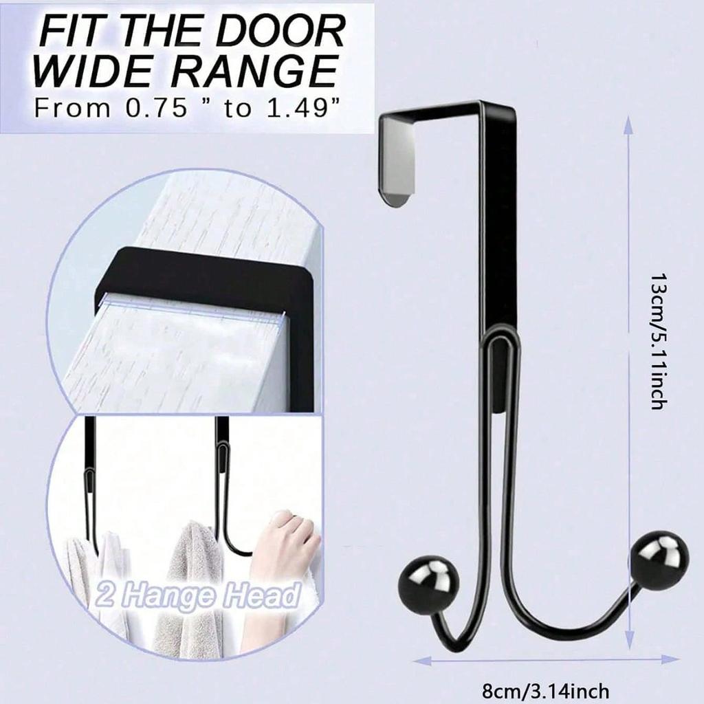 1pc-double Hook Hanging On the Doorno Punching Hanging Hat, Bag Holder, Tie, Scarf, Key Hook, Clothes Hanger, Towel Rack