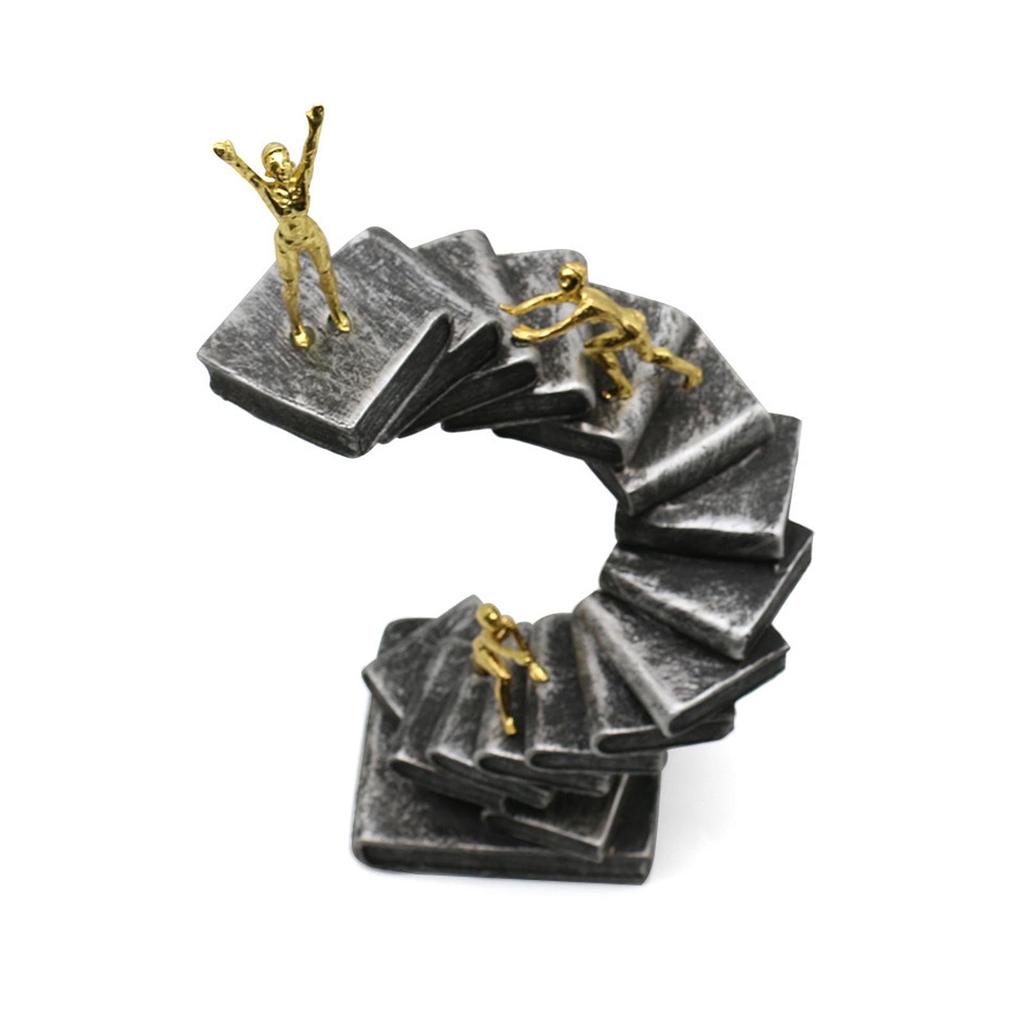 Ladder Sculpture Resin Collectible Statue Art Thinker Statues for Study Room Living Room Desktop Mantelpiece Abstract Figure