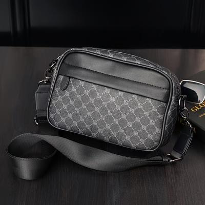 Men's Small Shoulder Bag, PU Leather Men's Hanging Bag, Crossbody Bag Men's Shoulder Bag, Waterproof Small Backpack for Work and Travel