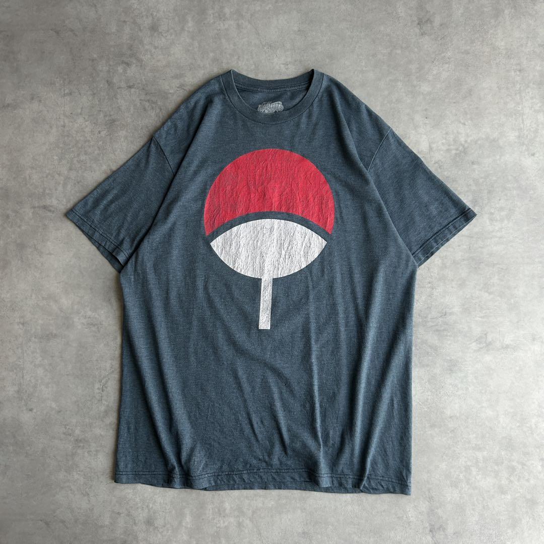 

[USED] Naruto Shippuden Printed T-Shirt with Uchiha Clan Crest and Logo