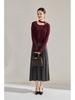 Spring Grey High-Waisted Slimming Pleated Midi Skirt - Versatile Commuting Outfit