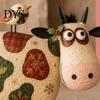 Rustic Farmhouse Shelf Decorations Creative Cow Sculpture with Bird, Resin Animal Figurine, Pastoral Statue, Gifts for Housewarming Artistic Tabletop