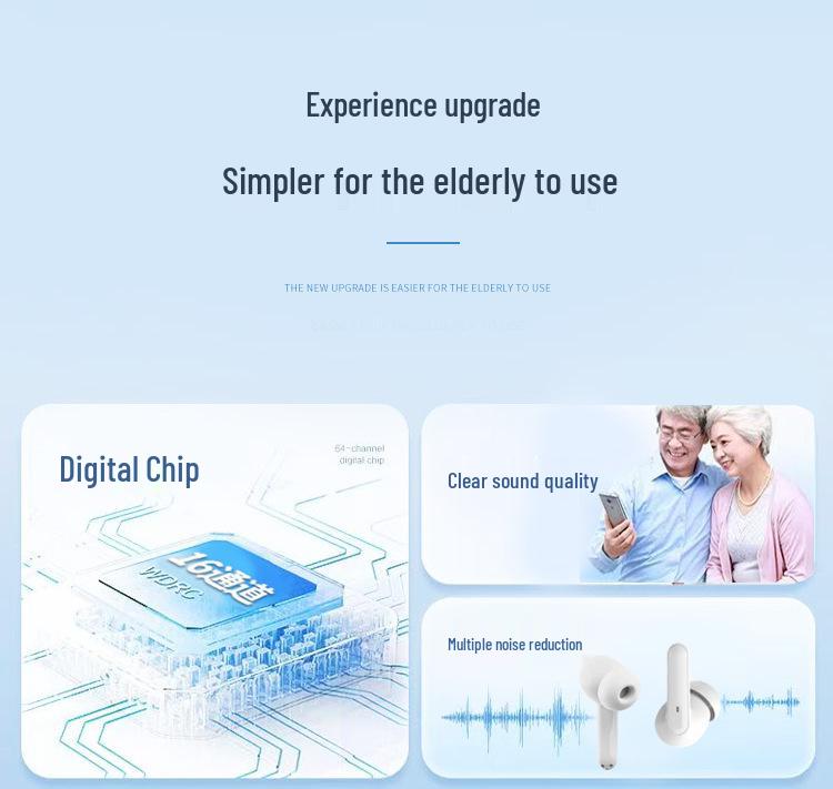 Invisible In-Ear Wireless Hearing Aids with Noise Reduction and Magnetic Charging for Young and Elderly