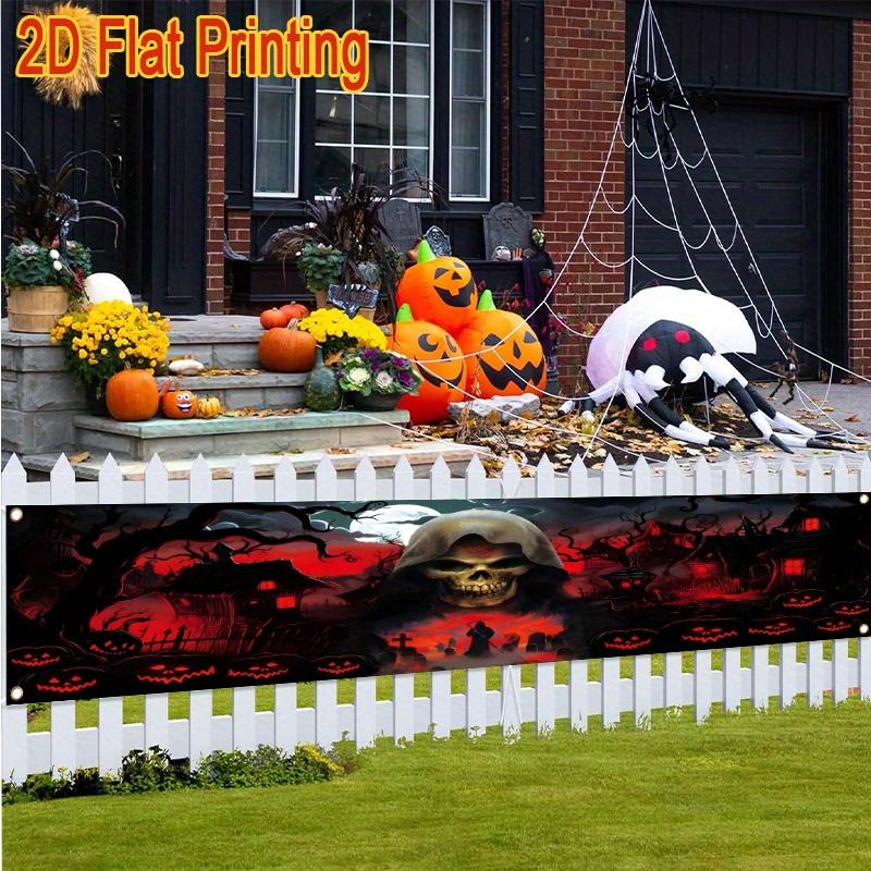 Haunted Happy Halloween Halloween Yard Banner, Outdoor Fence Garden Party Decor