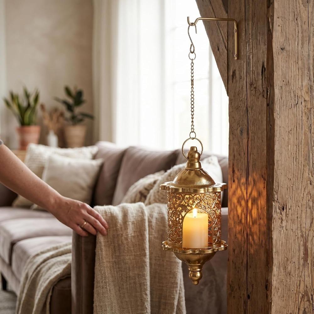 Metal Decorative Candle Holder Gold Tea Light Holder Vintage Iron Candle Holder Porch Decoration