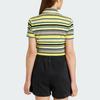 Adidas Originals Color Block Slim Fit Single Breasted Button Down Short Sleeve Shirt Women shirts Multicolor JC5333