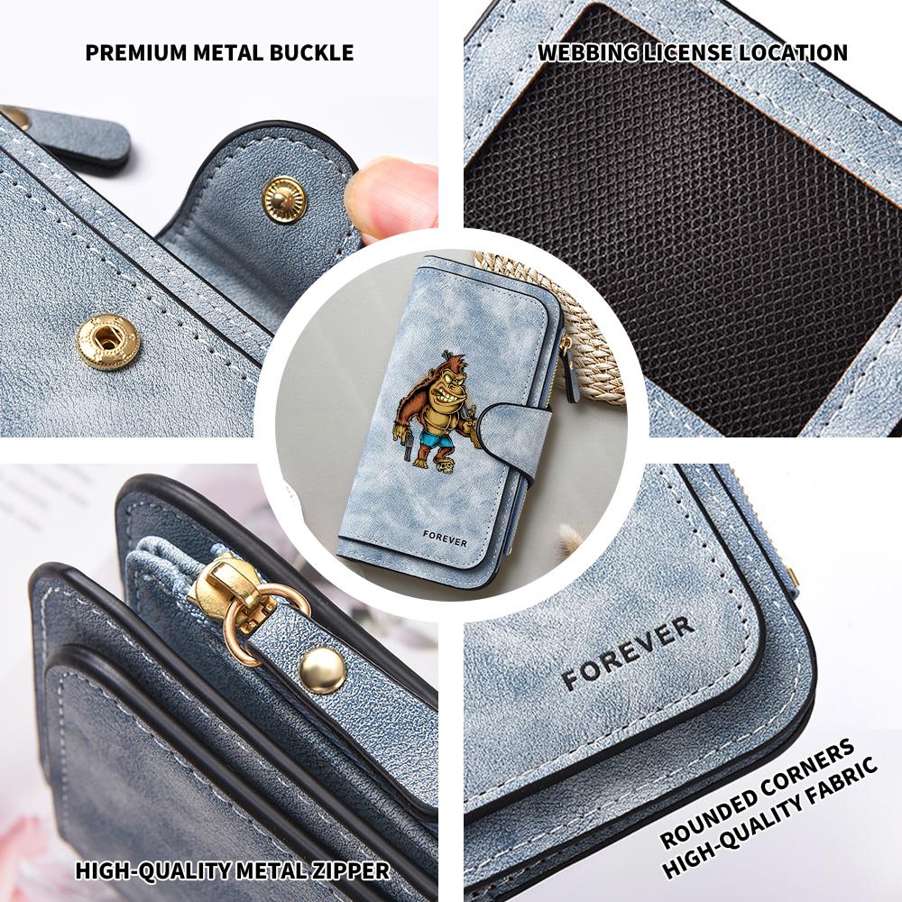 Cartoon Gorilla Long Wallet Casual Multi Card Holder Forever Printed Purse