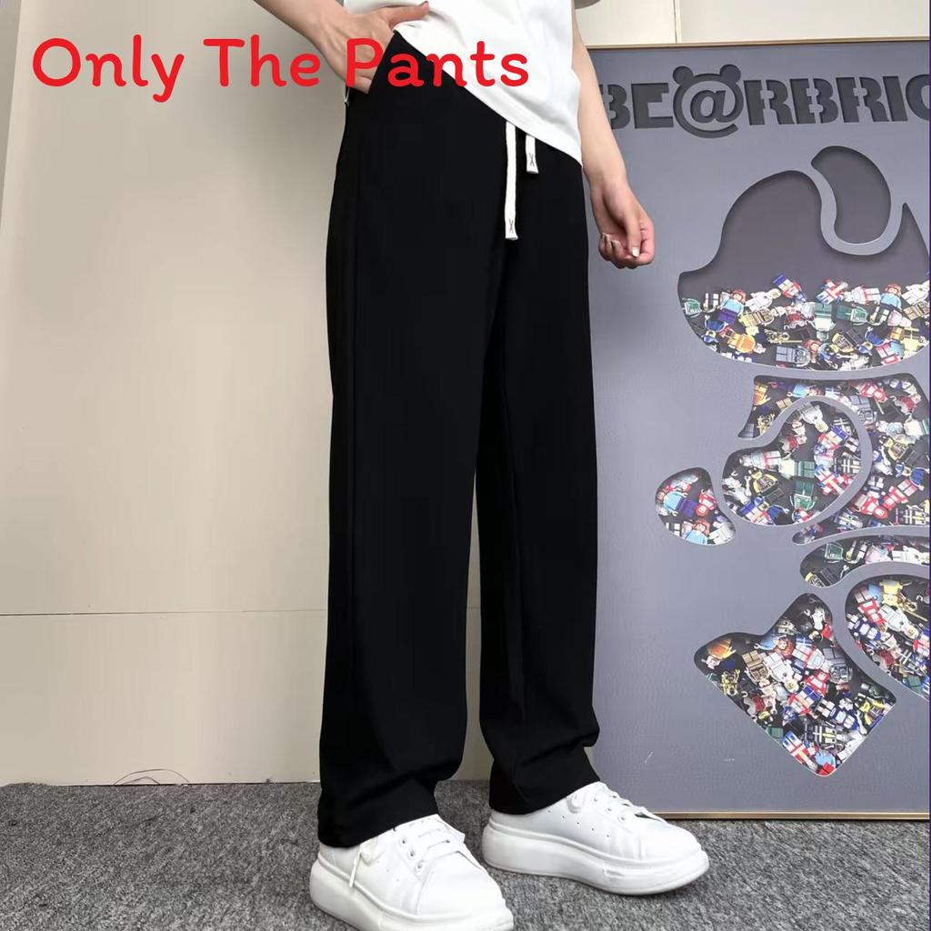 Men Casual Pants With Elastic Waist And Straight Leg For Winter Lounge Comfort