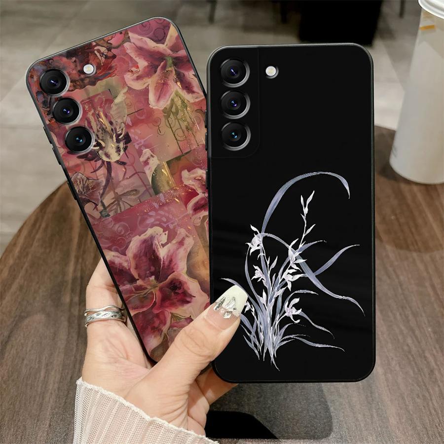 Phone Cover Case for Samsung Galaxy A26 A72 A23 A22 A25 A71 A32 A53 A35 A55 A41 A24 A52 A36 A73 A51 Lily Orchid Flower Print
