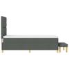 Box Spring Bed with Pillow Dark Gray 190 X 90 Cm Fabric