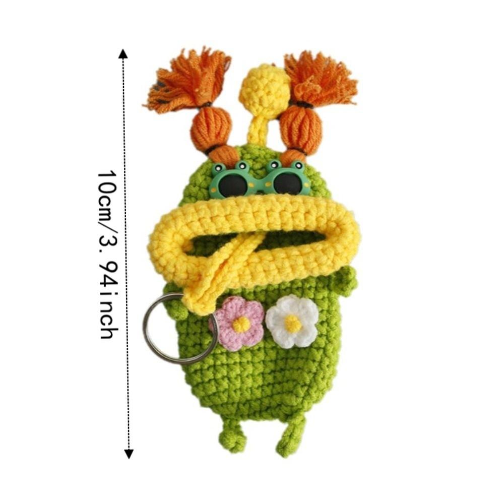 Cartoon Crochet Keychains Handmaking Knitting Doll Jewelry Gift Sausage Mouth Doll Car Keys Holder