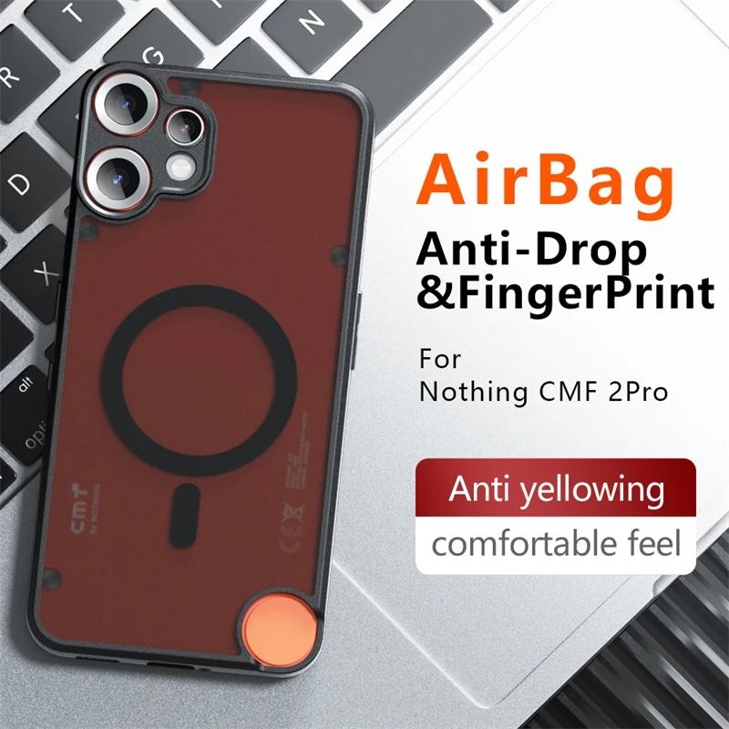 For Nothing CMF Phone 2 Pro Magsafe Magnetic Acrylic Matte Case For CMF Phone 2 Pro Shockproof Transparent Cover Hard Bumper