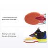 Li Ning Wade Rebound Antiderrapante Amortecimento Absorção de Choque Resistente ao Desgaste Leve Cano Médio Tênis de Basquete Infantil Tênis Preto Branco Azul YKBR030-5