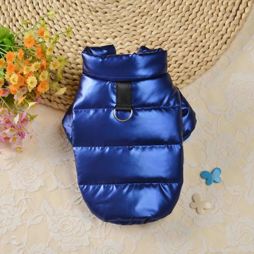 

Puppy Pet Dog Clothes Outdoor Windproof Waterproof Leather Dog Coat Winter Warm Padded Jacket for Dogs and Cats in Cold Weather XS красный