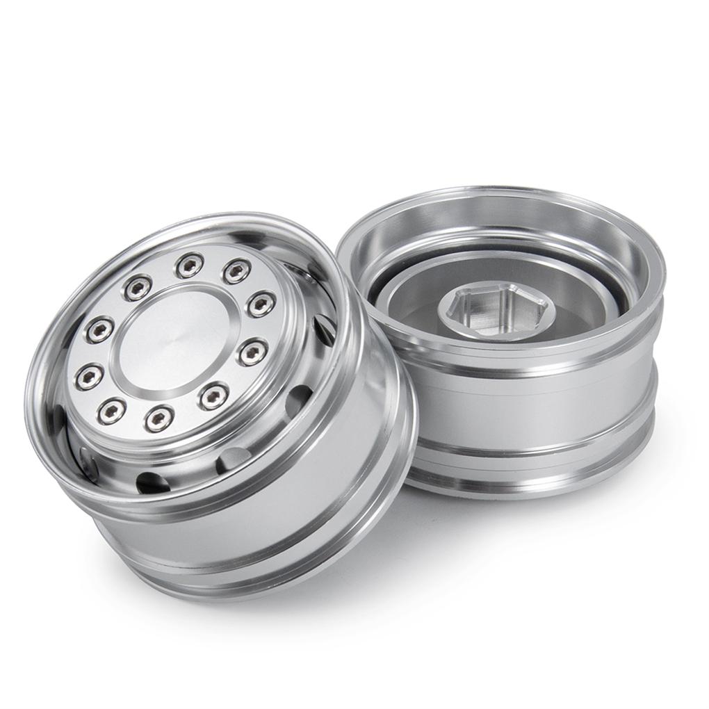 2pieces Fine Workmanship 1/14 RC Truck Rear Wheel Hub Upgrade For 1/14 Car Simulation Style