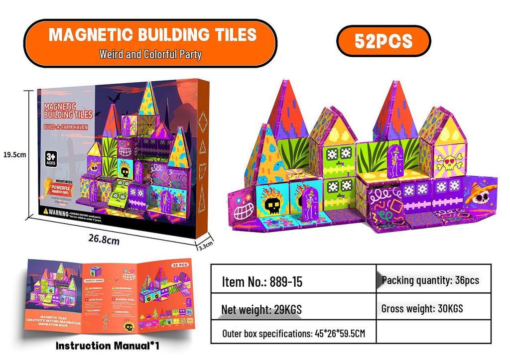 Magic Castle Magnetic Tiles: DIY Educational Building Blocks 