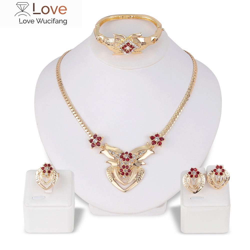 

Преувеличенные индивидуальные комплекты ожерелий из четырех для женщин, модные свадебные золотые комплекты ювелирных изделий, свадебные вечеринки, повседневные комплекты ювелирных изделий, подарки