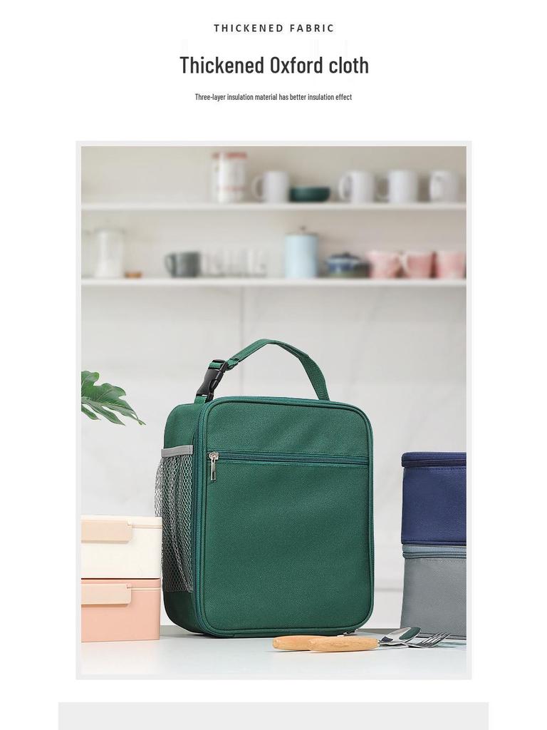 Portable Insulated Lunch Bag: Durable Oxford Cloth with Thick Aluminum Foil for Fresh-Keeping