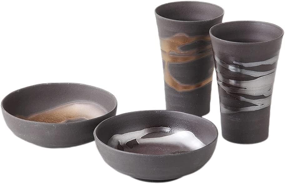 

Tumbler Small Bowl Pair Kinshogama Gold and Silver Flow Snack Cup Pair Set Diameter x Height 11 cm 250cc Porcelain Mino Ware Made in Japan Ale-net 7.5